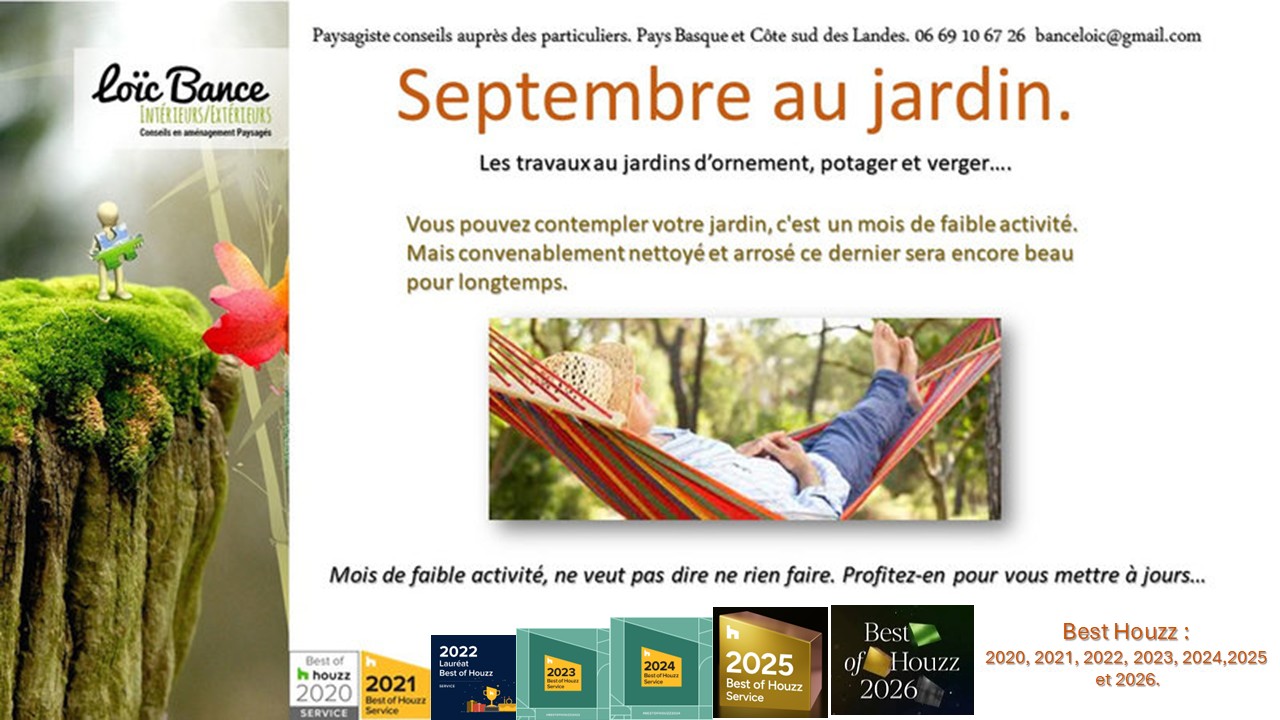 Paysagiste Gu�thary Septembre au jardin.