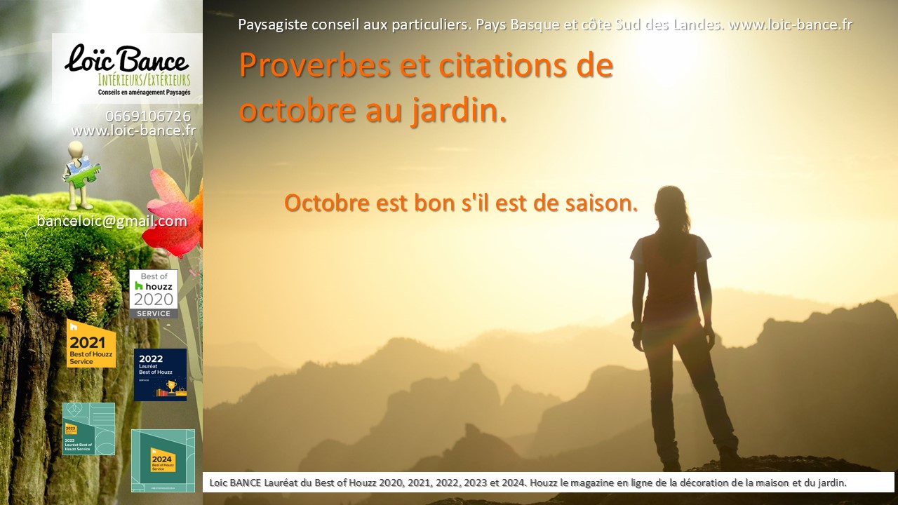 Paysagiste Guthary A suivre, ou pas, les dires des anciens au jardin en octobre.