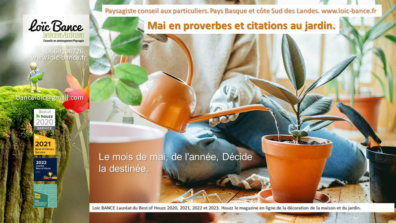 Paysagiste Gu�thary. Mai en proverbes et citations au jardin.