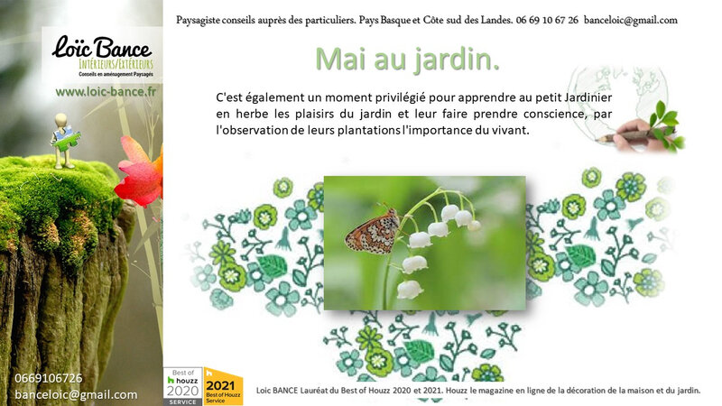 Paysagiste Gu�thary. Les travaux de mai au jardin d'ornement, potager et fruitiers.